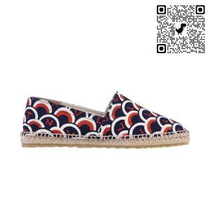 VALENTINO GARAVANI Printed Twill Espadrilles In Navy